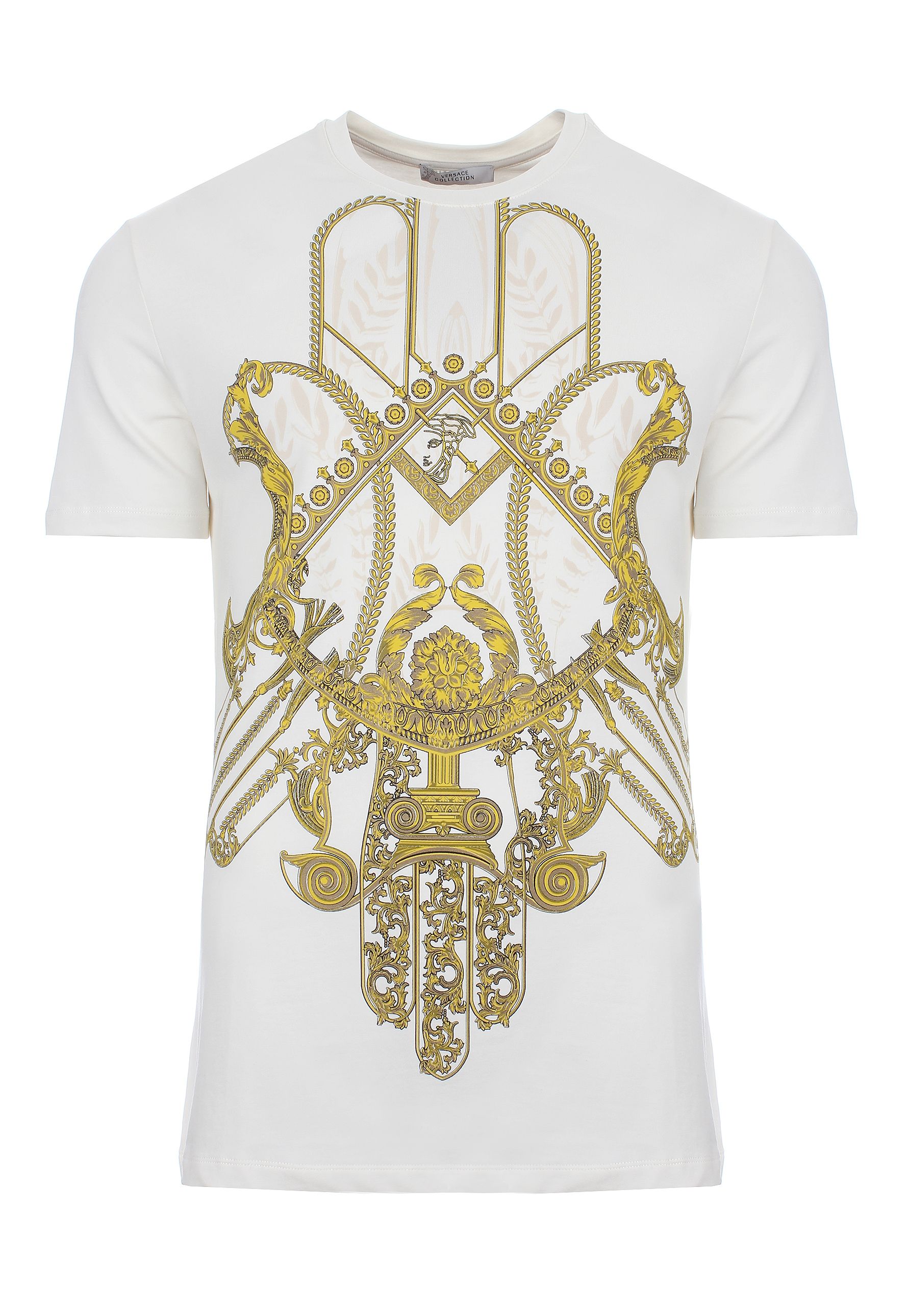 gold and white shirt mens